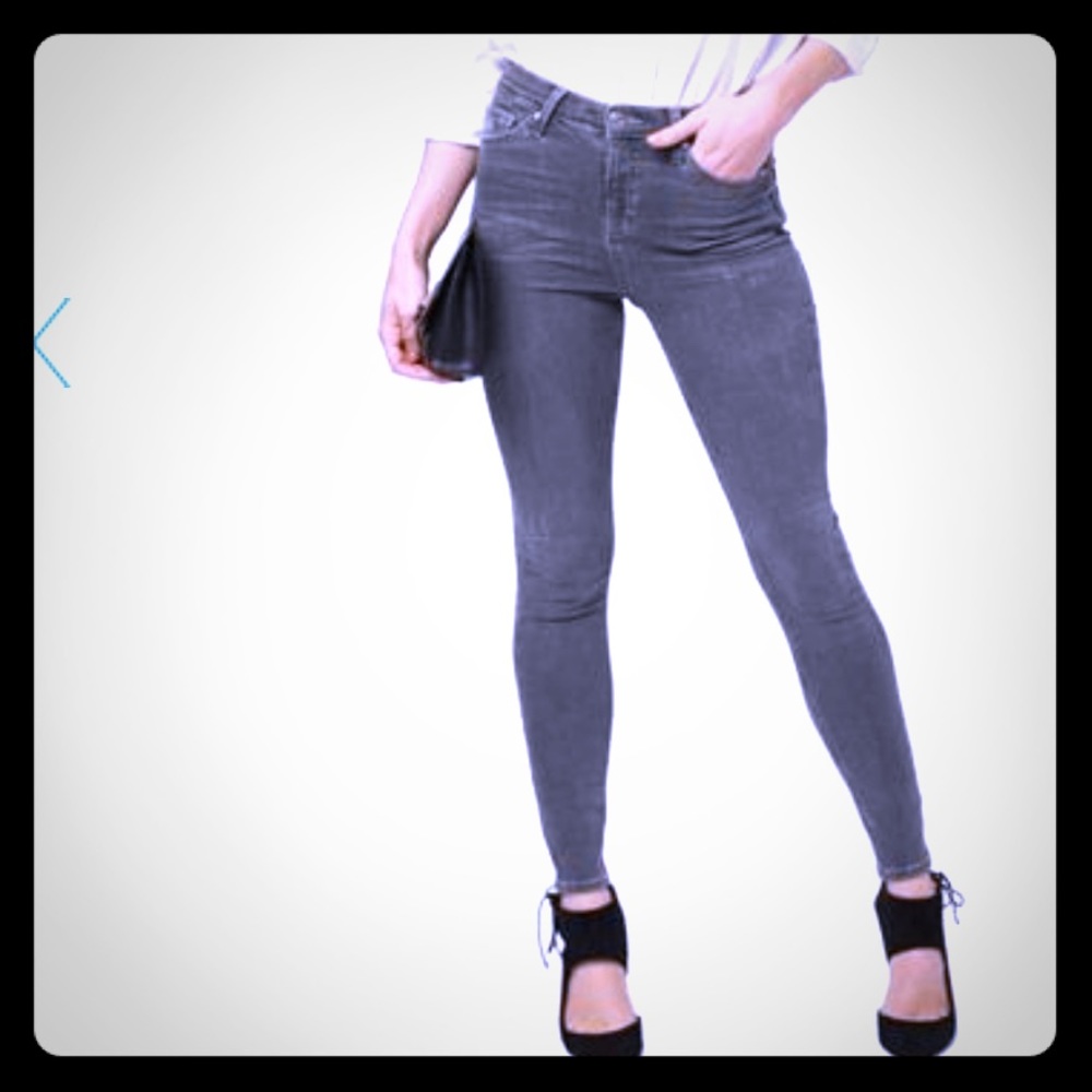 Topshop Gray Moto Grazer ankle skinny jeans 25x30